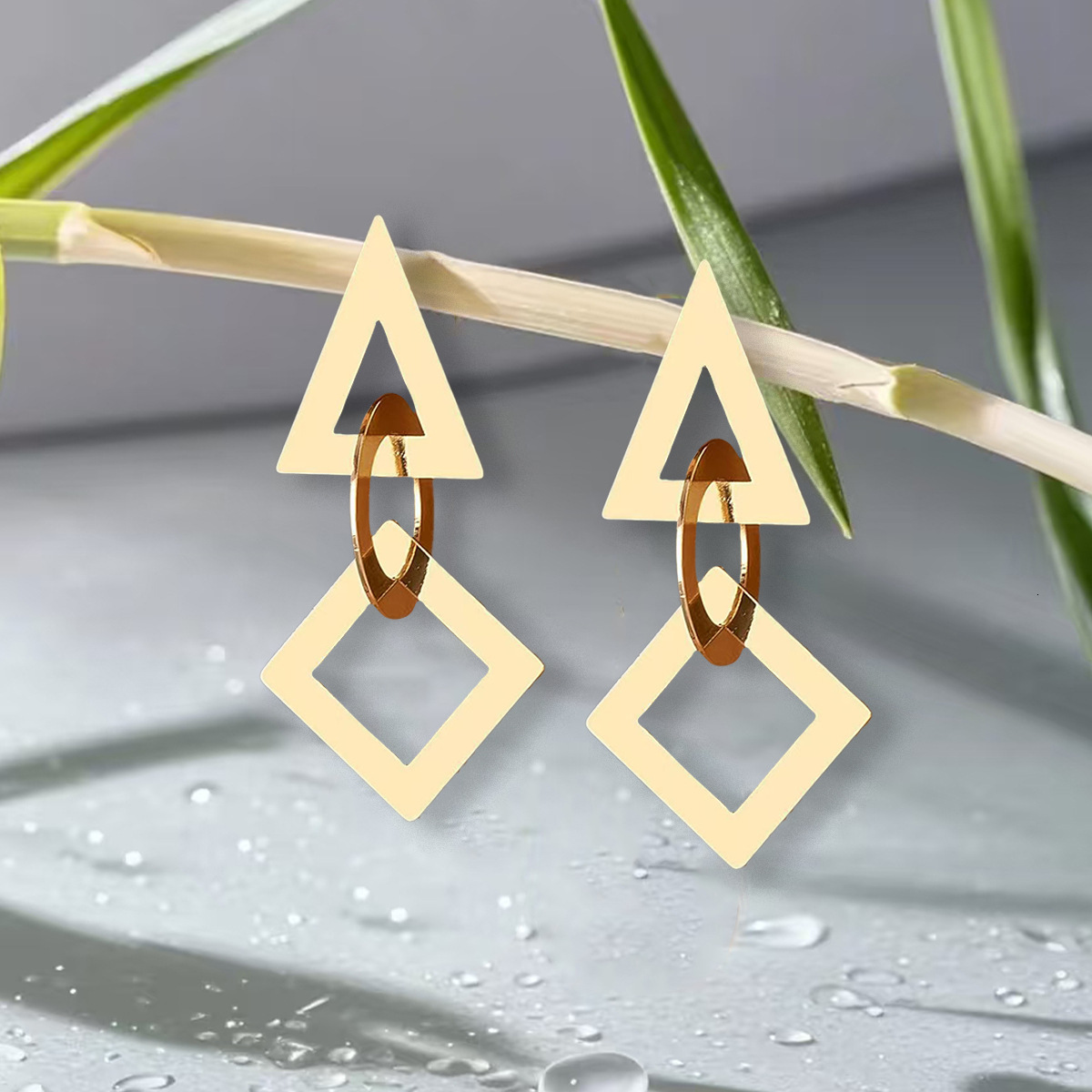 Personality Geometric Patchwork Earrings Trendy Fashion Simple Elegant Women's Ear Jewelry