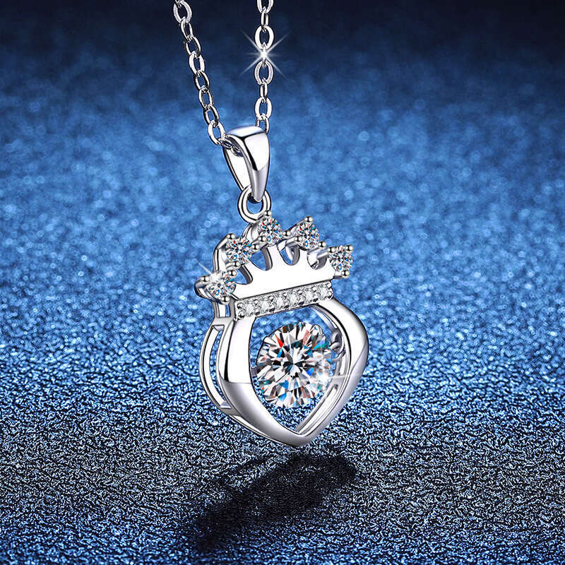S925 Pure S925ier Valentine'S925 Day Dynamic Pendant 1 caratS925 MoiS925S925anite Necklace e2b