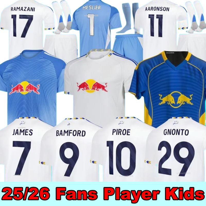 2025 BAMFORD Soccer Jerseys Home Away Leeds Adams AMPADU JAMES GEORGINIO Third Football Shirt Men Kids kits