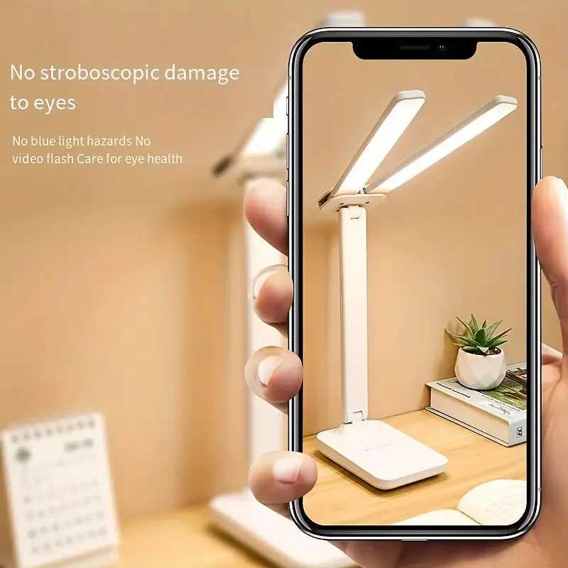 Double-headed Desk Lamp LED Eye Protection Warm Light Reading Lamp Learning With Charging And Plug-in Dual-purpose Small LampXJ250703