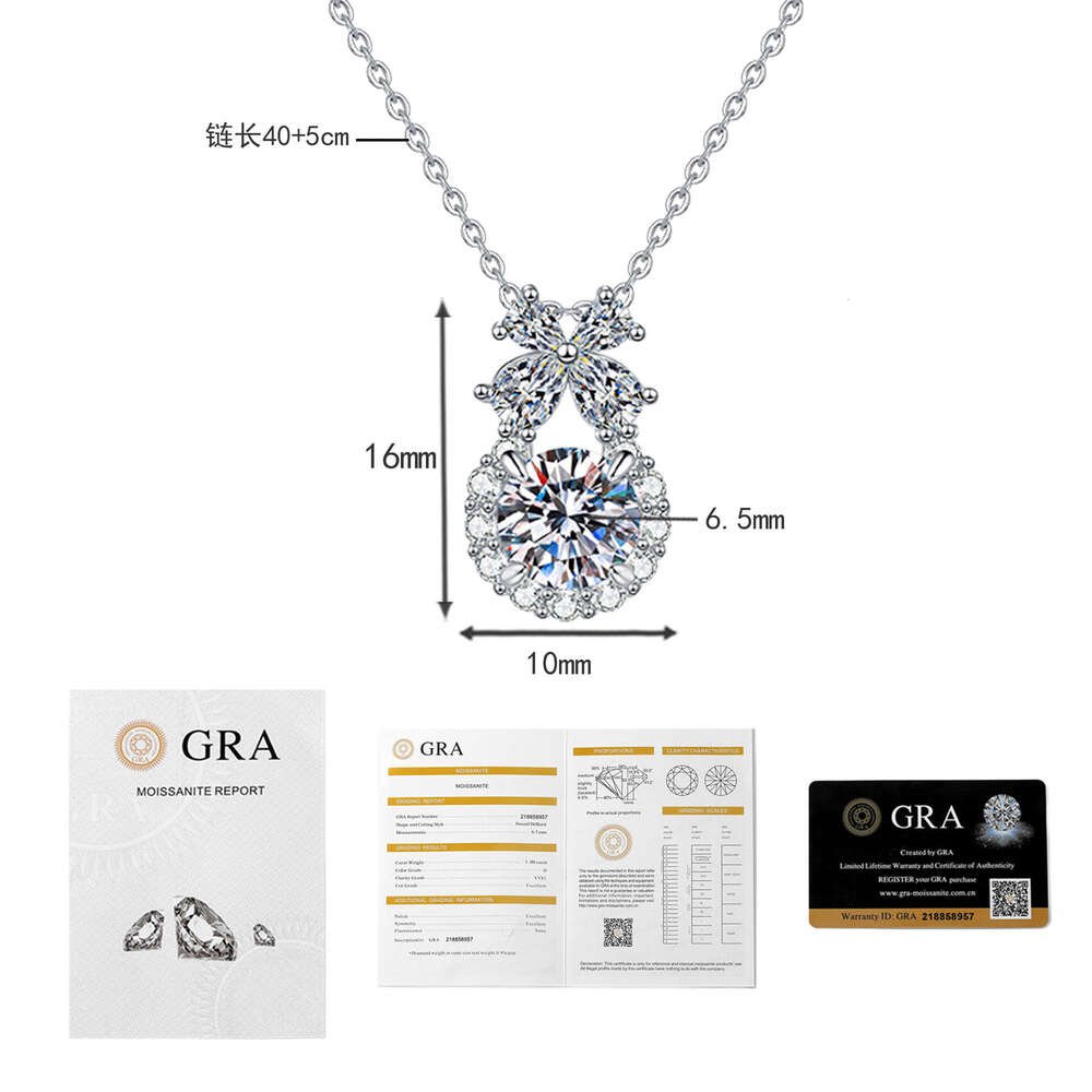S925 S925terling S925ier Flower Perfume Bottle High-end MoiS925S925anite Necklace for Women e6c