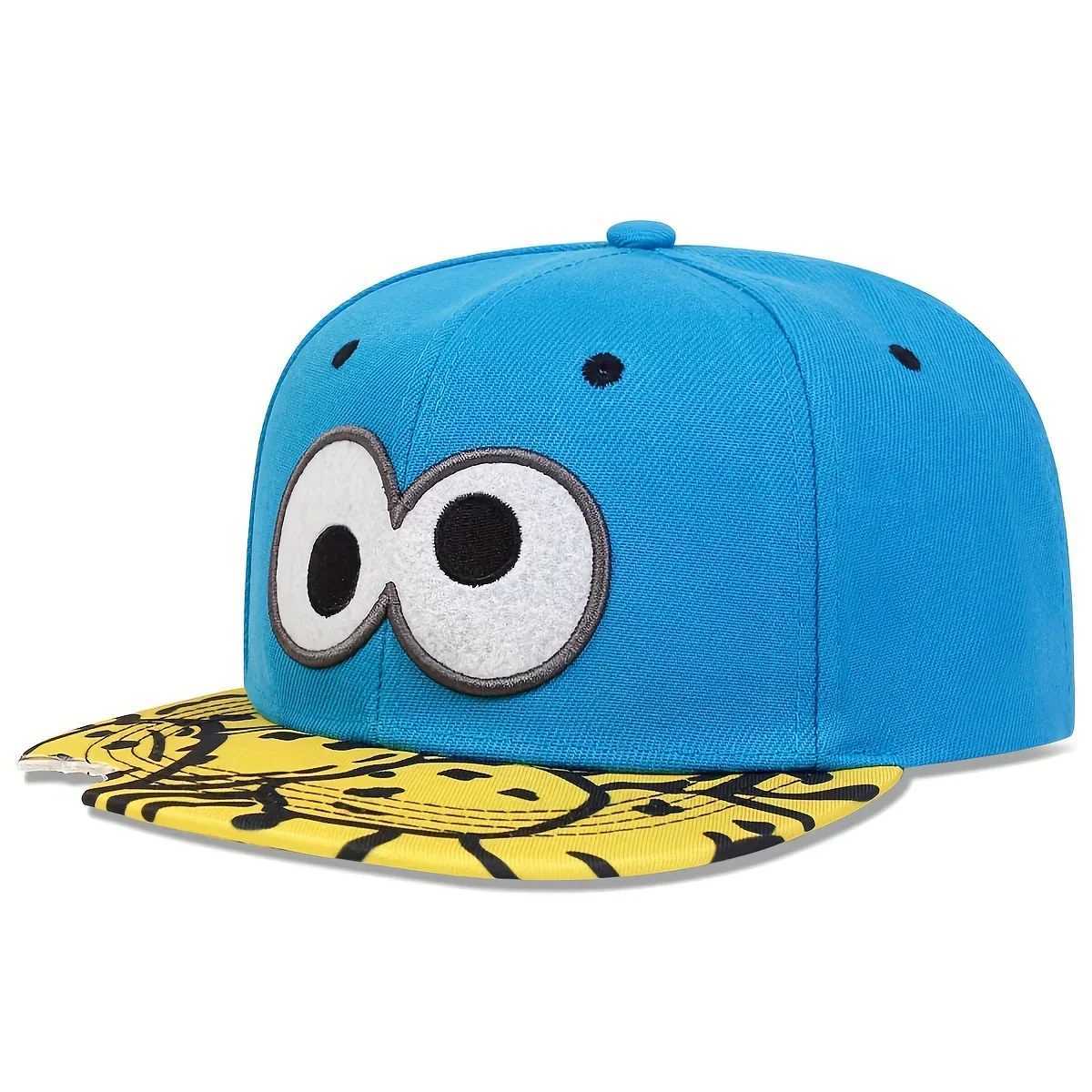 Cartoon Big E Cookie Bite Blue Snapback Hat Adts Outdoor Travel Adjustable Sun Baseball Sports cap Sunscreen Hat X250704