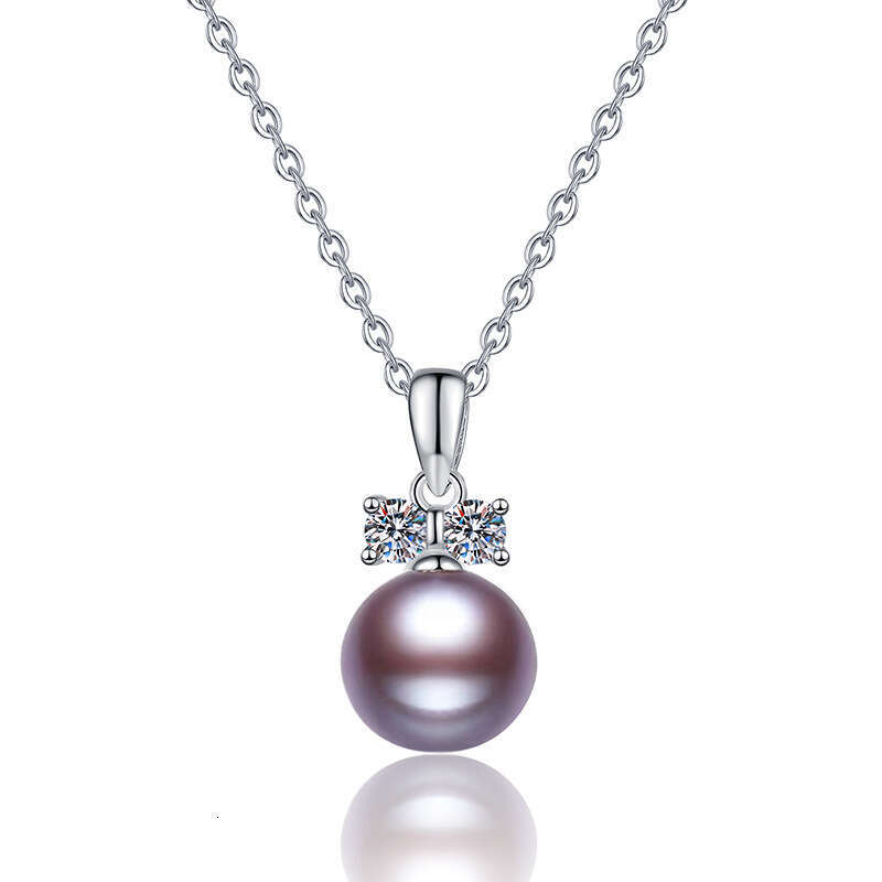MoiS925S925anite PrinceS925S925 Diana Imperial Purple Natural FreS925hwater Pearl Pendant S925terling S925ier Necklace e95