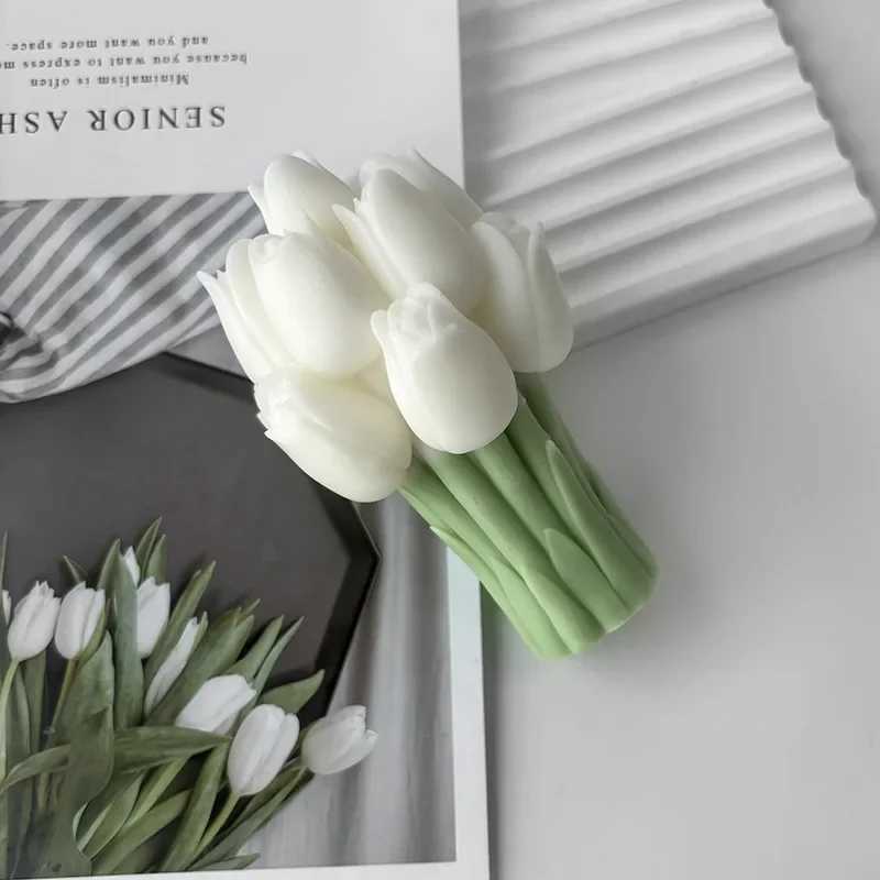 3D Tulip Bouquet Silicone Mold DIY Flowers Aroma Candles Plaster Ornament Molds Handmade Gift Soap Candle Making Supplies W250704