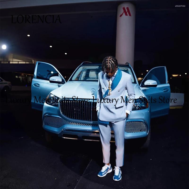 Mens Suits Casual Contrast Color Men 2 Pieces Single Breasted Wedding Groom Tuxedos Customized Blazer Pants Traje Juvenil Masculino