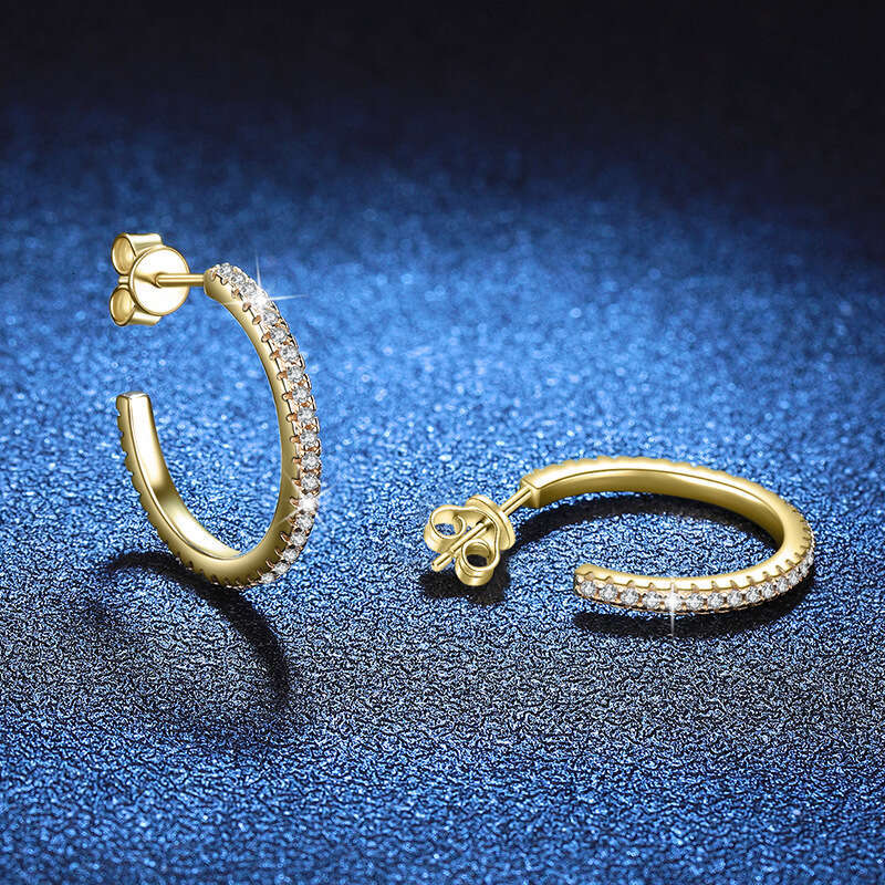 S925 Pure S925ier Korean and JapaneS925e INS925 S925tyle Full Dia 55 PointS925 MoiS925S925anite EarringS925 for Women 2f0