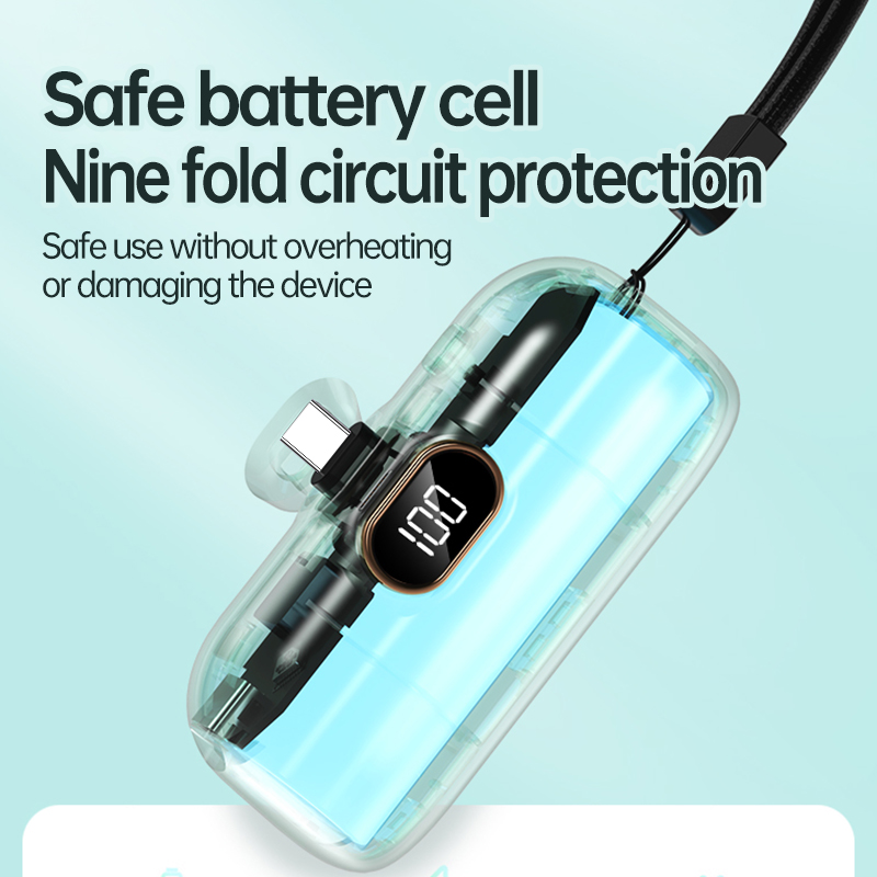 Winsway 5000mAh Mini Portable Power Bank Capsule Mobile Power Supply Emergency External Battery Fast Charger For iPhone 15/16