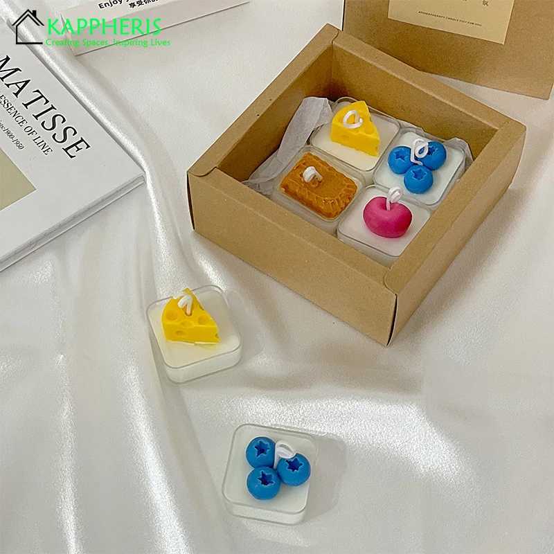 2024 Waffle Scented Candles Cookies Food Shape Lotus Biscuit Decorative Candles Milk Scents Aromatic Candle Flavoring for Home Decor W250704