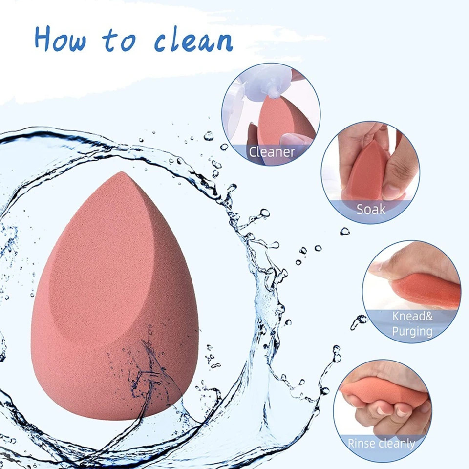 Makeup blending sponges - 8 Pcs set of high-quality cosmetic beauty eggs for flawless foundation application with powder and cre 250625