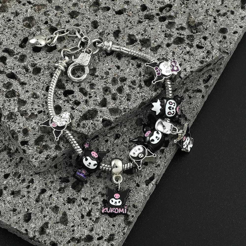 Sanrio New Sanrioed Anime My Melody Cinnamoroll Kuromi Cartoon Kawaii Charm Bracelet for Men and Women Fashion Bangle Birthday Gifts Toy w250716