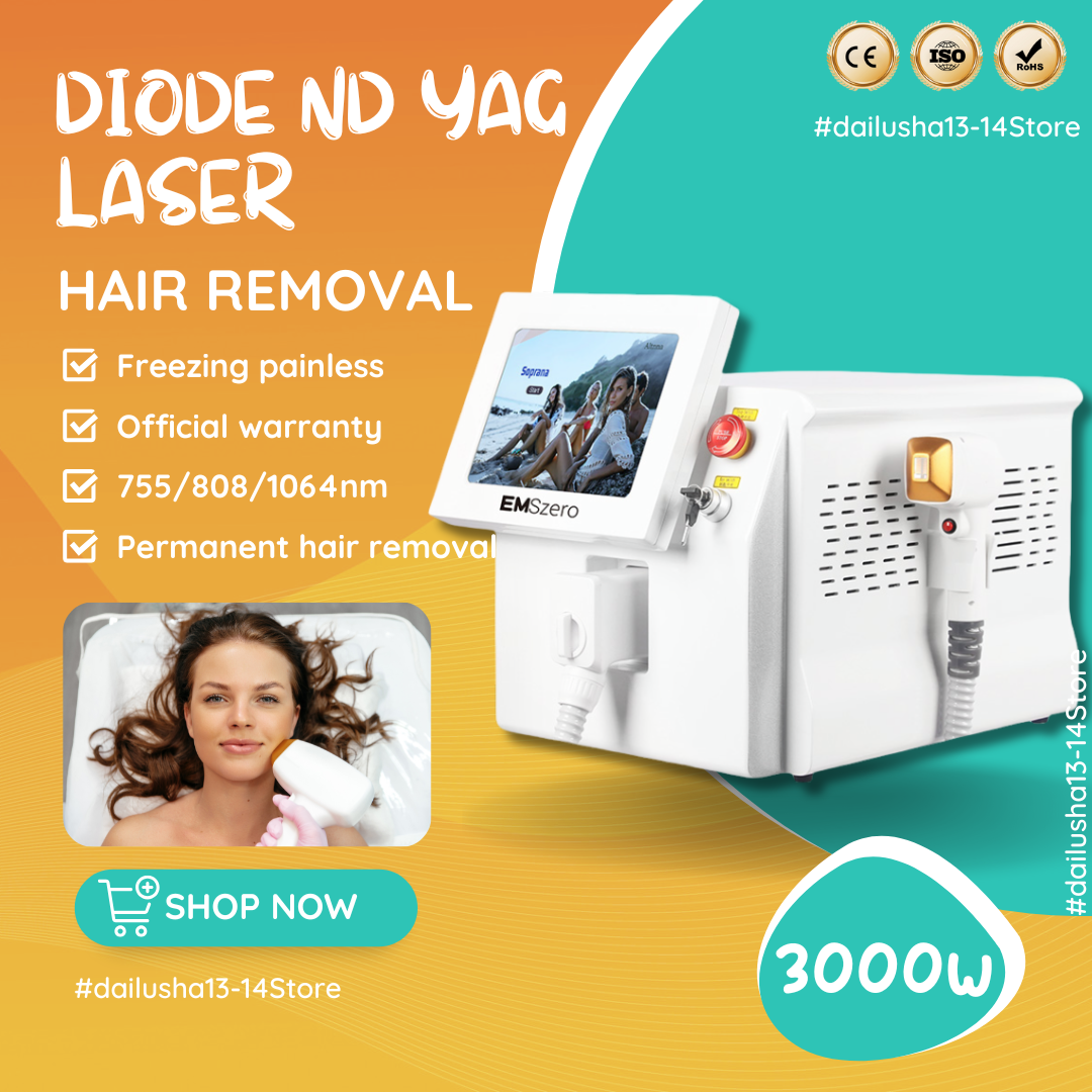 Depiladora Laser Painless Permanen 3 Wavelength Diode Laser Hair Removal Machine 808NM Ice Platinum Cooling System Beautiful