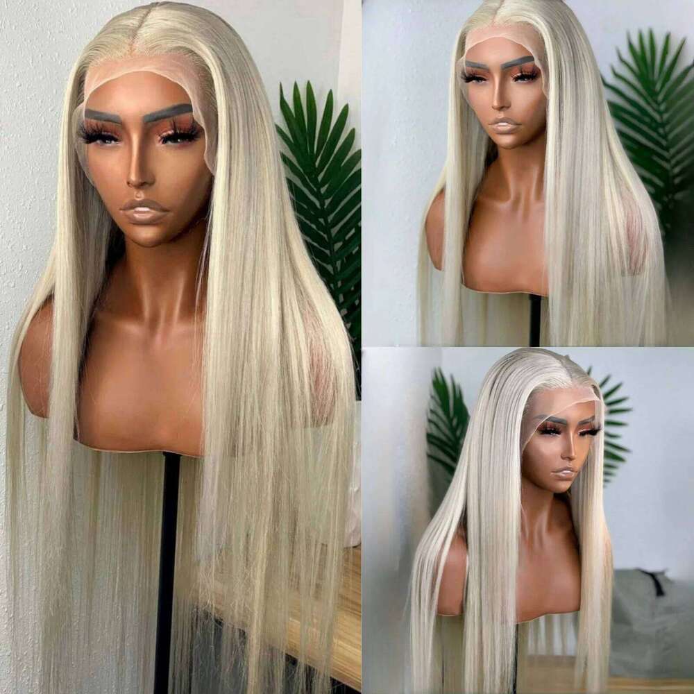 13X4 Dark Front Straight Synthetic Wig Long Green Colored Hair Lace Frontal Wigs for Women Heat Fiber