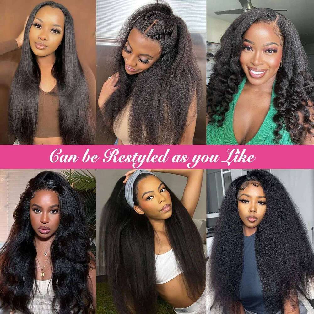 Kinky Lace Front Pre Plucked With Baby 13x4 Hd Transparent Brazilian Yaki Straight Human Hair Wigs