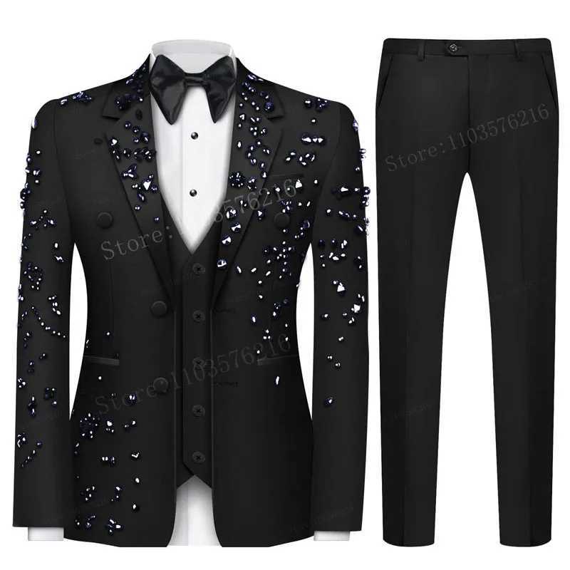 2 Pieces Luxury Single Breasted Mens Suits Classic Fit 2 Button Tuxedo Blazer for Wedding Groom Business Dinner Prom X250704