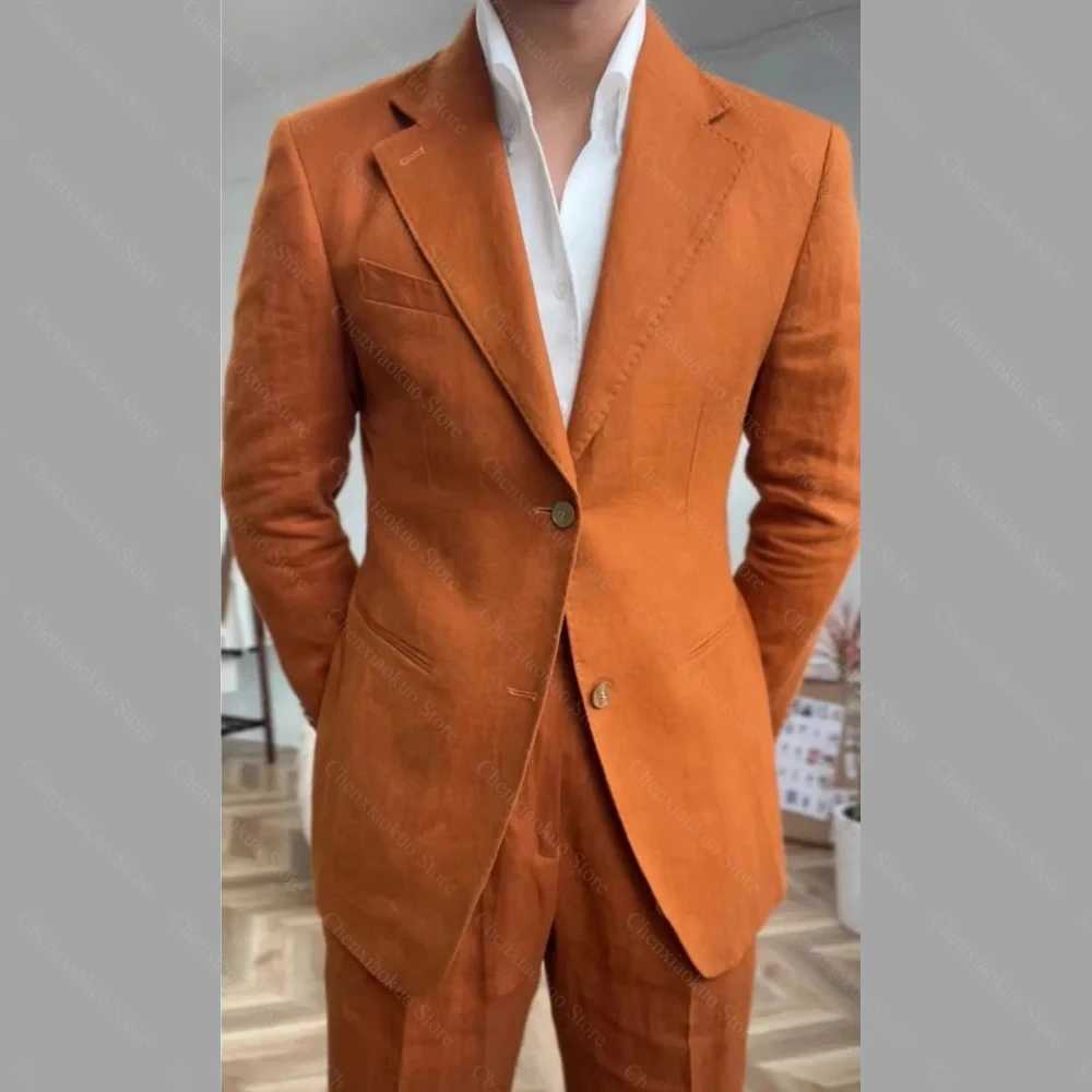 2 Piece Summer Single Breasted Notch Lapel Suit High Quality Wedding Casual Office Party Prom Mens Costume X250704