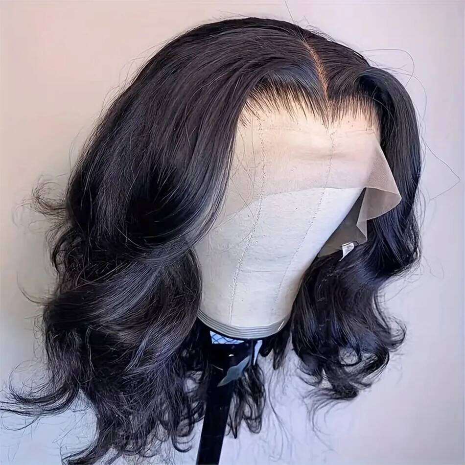 Short Cut Loose Body Wave Bob 13x4 HD Transparent Lace Frontal Wear Go Glueless Wig 180% Density Brazilian Human Hair