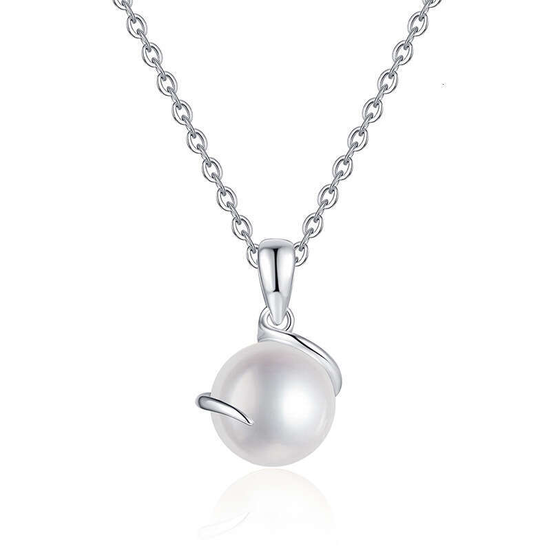 S925 Pure S925ier for Women FreS925hwater Pearl Necklace Perfect Round Bead Choker S925imple and Elegant e94
