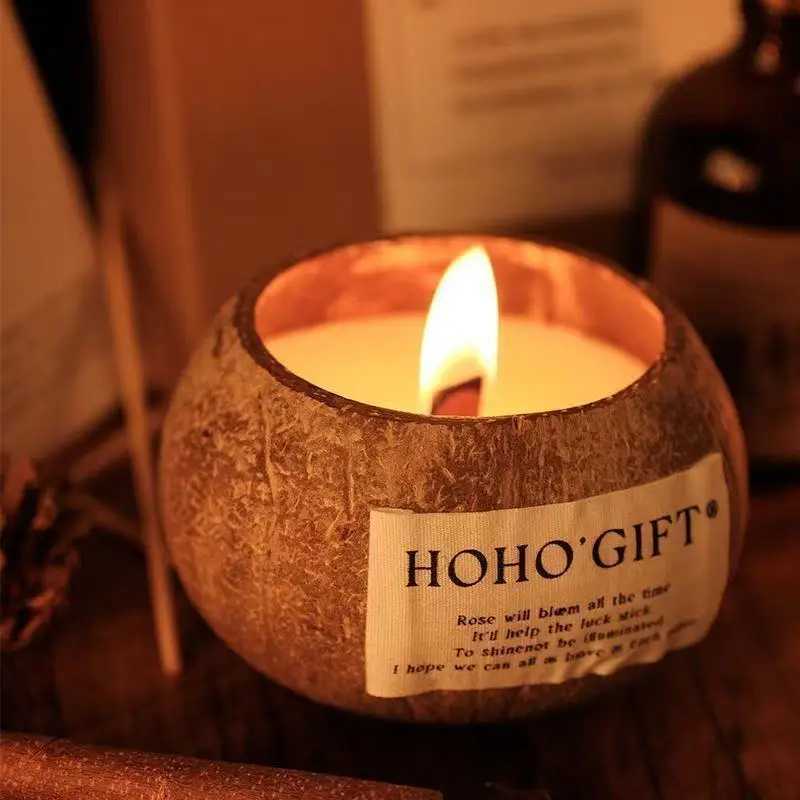 Coconut Husk Scented Candles Niche Advanced Fragrance Atmosphere Candle Bedroom Fragrance Decor Creative Souvenir Birthday Gift W250704
