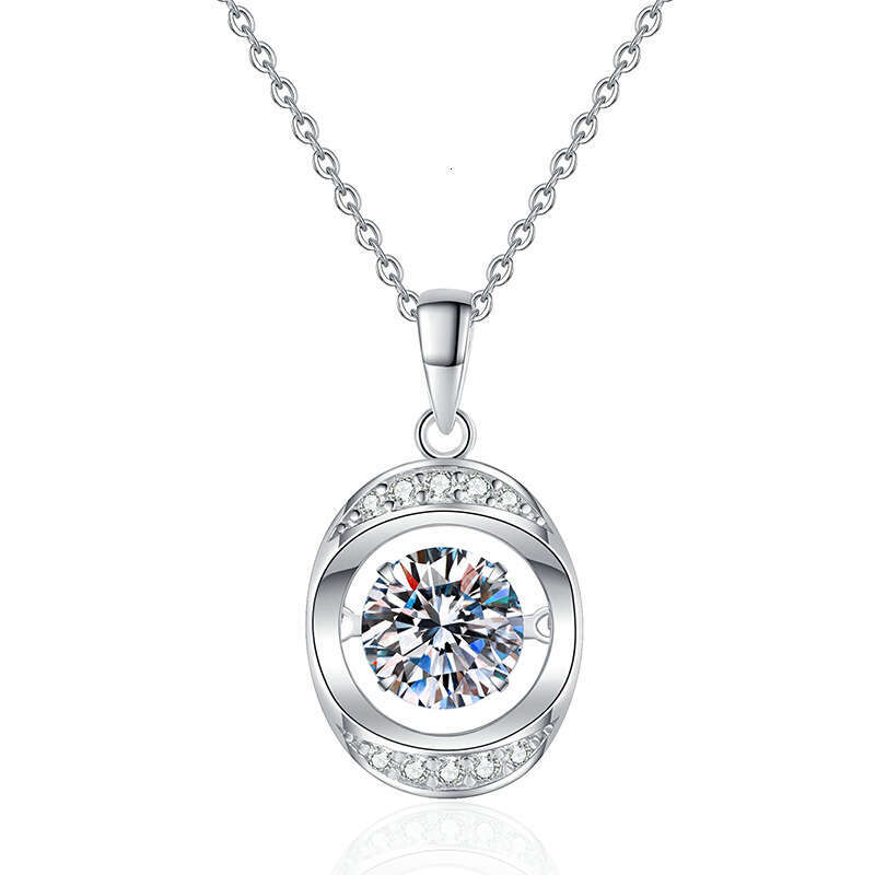 S925 Pure S925ier with Pendant, Dynamic Beating Heart Pendant Women, 1 caratS925 MoiS925S925anite Necklace for Women ed8