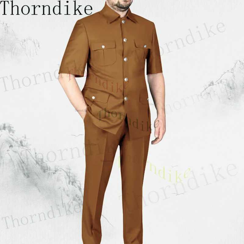 Thorndike Tailor-Made Men Suit 2 Pieces Classic Dark Gray Wedding Suit For Men 2023 Slim Fit Groom Tuxedos Costume Mariage Homme X250704