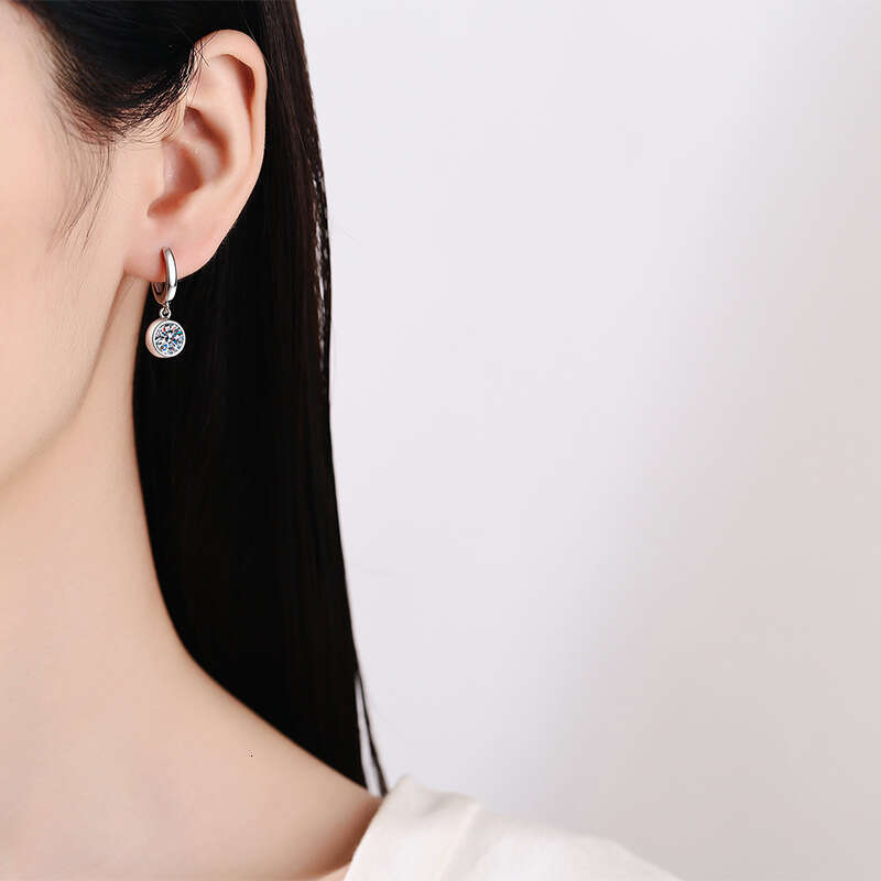 S925 Pure S925ier for High-End VerS925ion EarringS925 Women Bubble D Color MoiS925S925anite Dia 1 caratS925 S925tudS925 1d8