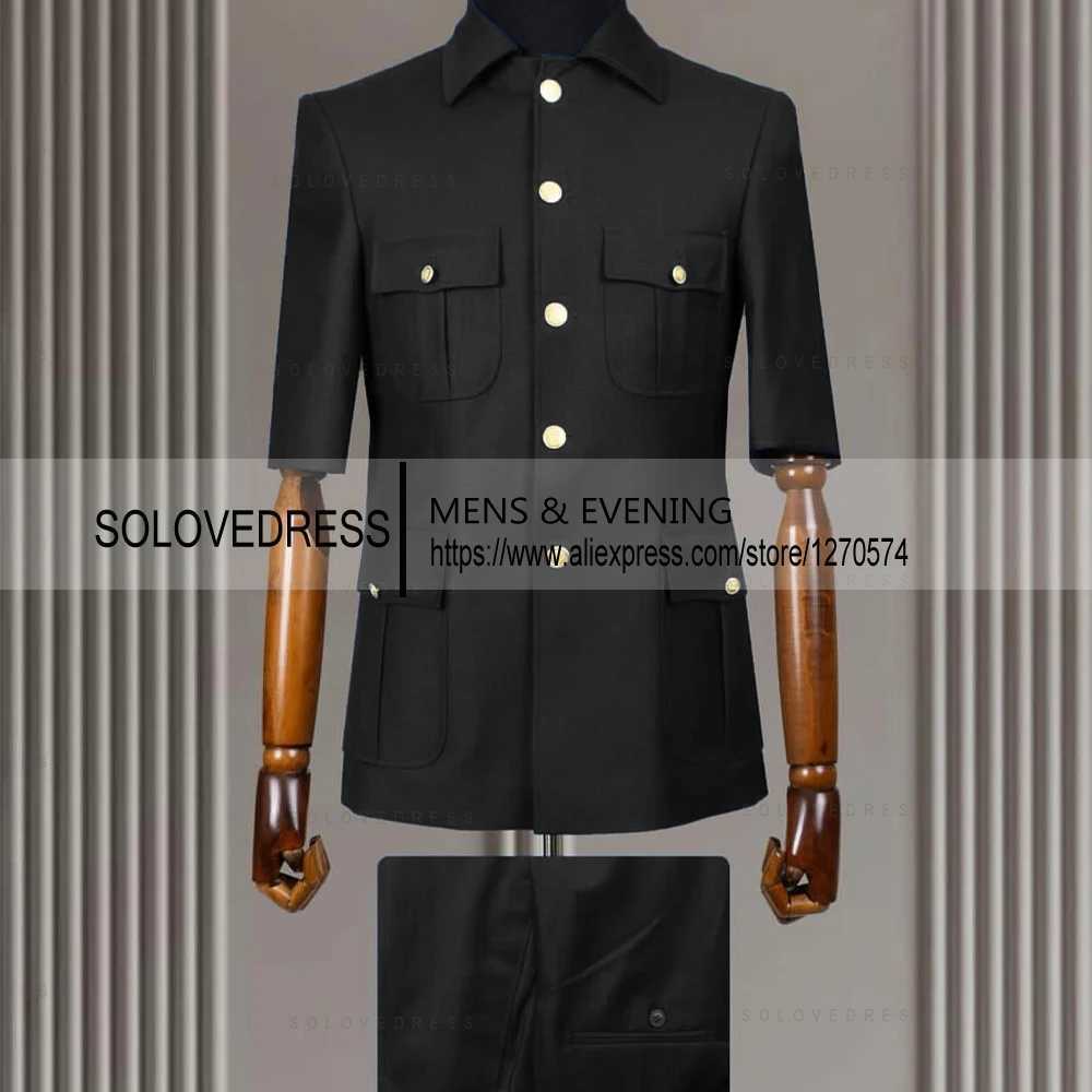 New Arrival 2 Piece Lapel Short Sleeves with 4 Real Pockets Single Breasted Slim Fit Summer Suits For WedddingBlazer+Pants X250704