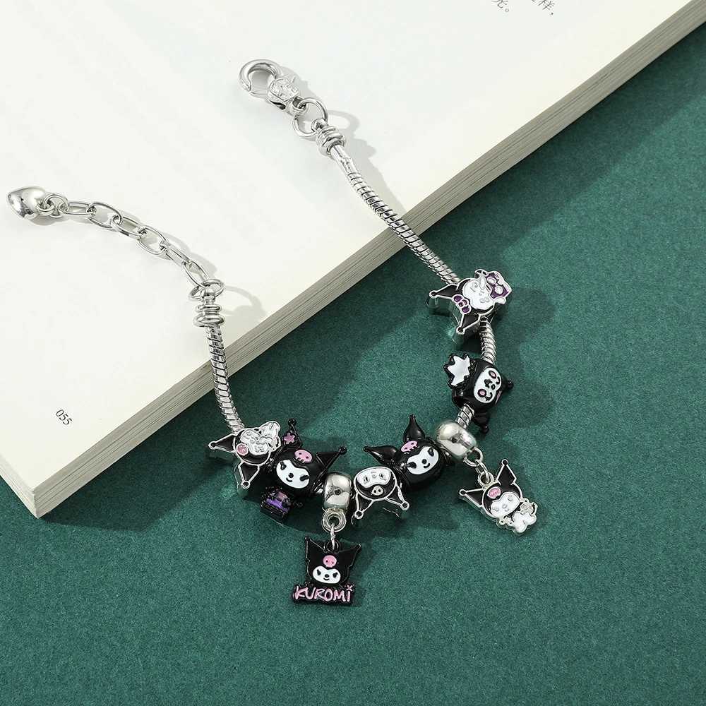 Sanrio New Sanrioed Anime My Melody Cinnamoroll Kuromi Cartoon Kawaii Charm Bracelet for Men and Women Fashion Bangle Birthday Gifts Toy w250716
