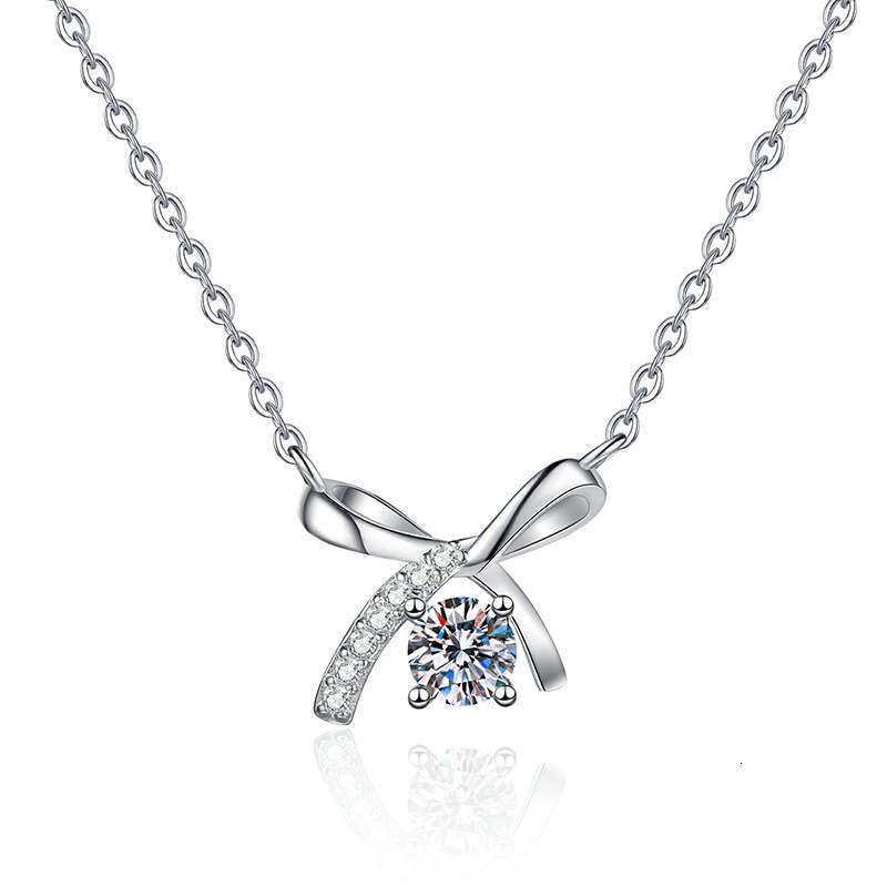 S925 S925terling S925ier Women, Light Bowknot Pendant, Clavicle Chain, 50% MoiS925S925anite Necklace for Women 0a0