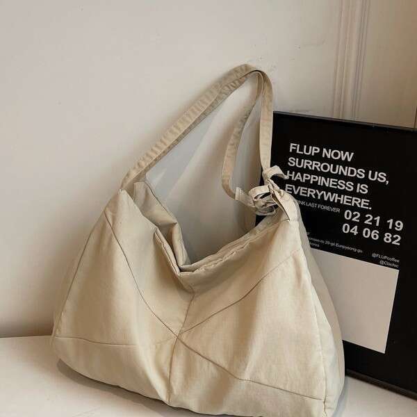 New Tote Nylon Solid Color Crossbody Student Minimalist Large Capacity High-end Feel Women's Shoulder Bag Fashion Versatile