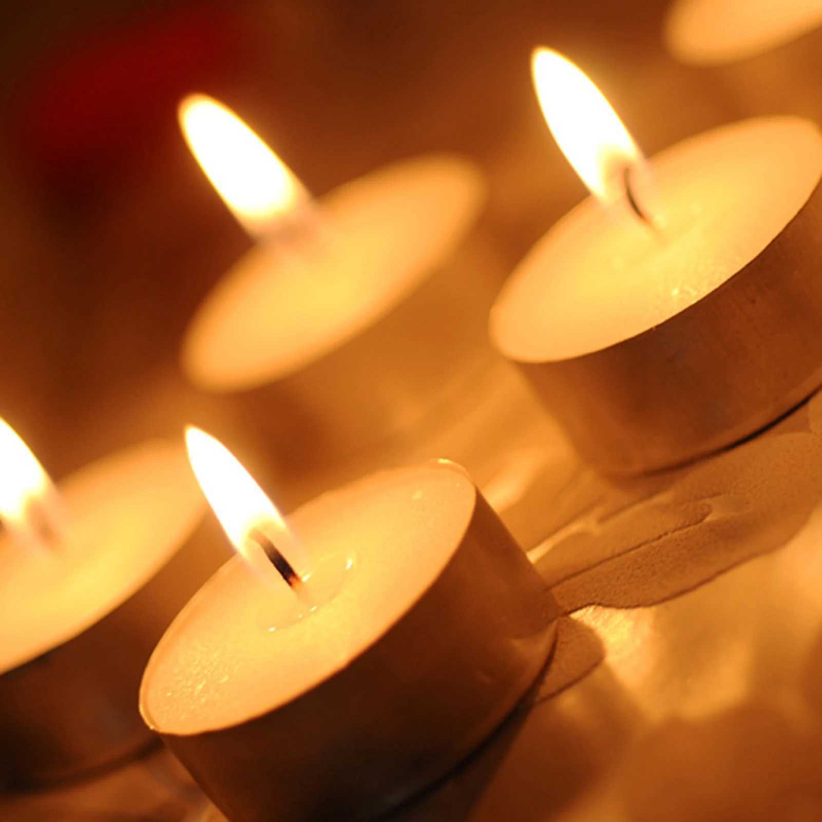 50Pcs Flameless Tea Lights Long Lasting Paraffin Tea Candles for Bedroom Indoors Night W250704