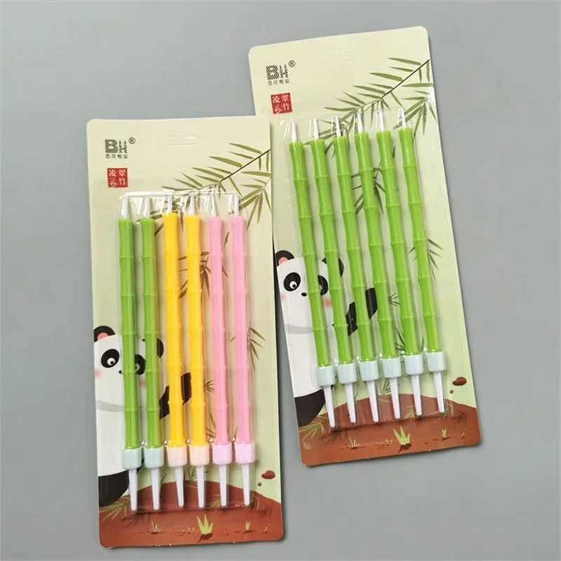 6pcs Green Birthday Candle Child Halloween Sparkles Funny Candle Funny Girl Cake Decoration Party Supplies Wedding Candles W250704