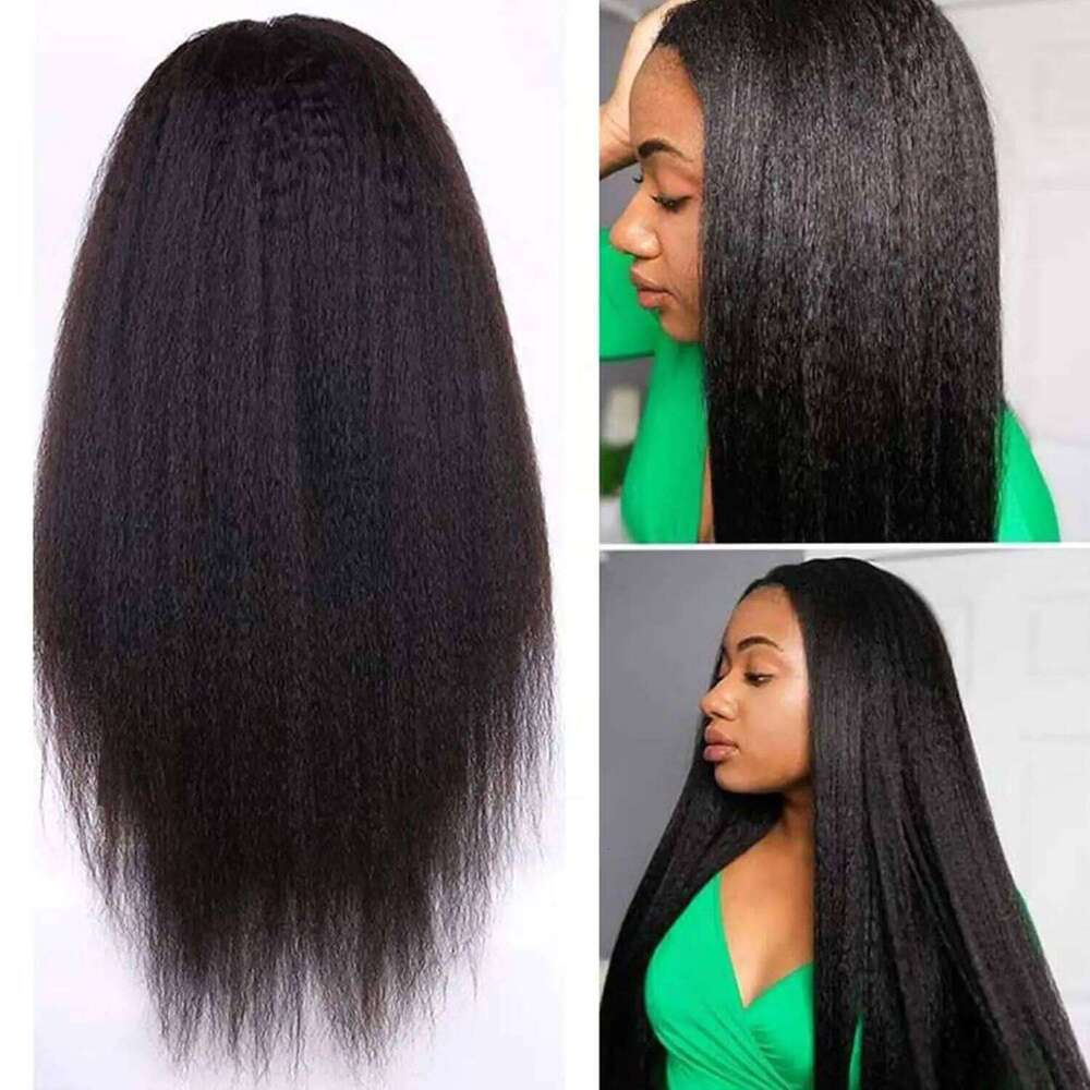 Kinky Straight Wear and Go Wig Plucked Pre Cut 4x4 Glueless Lace Front Wigs for Black Women Human Hair