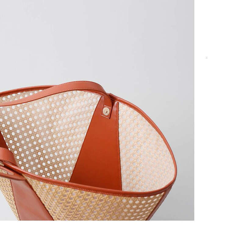 Summer French Style Hollow Rattan Straw Woven Tote Large Capacity Beach Vacation Shoulder Bag for Women