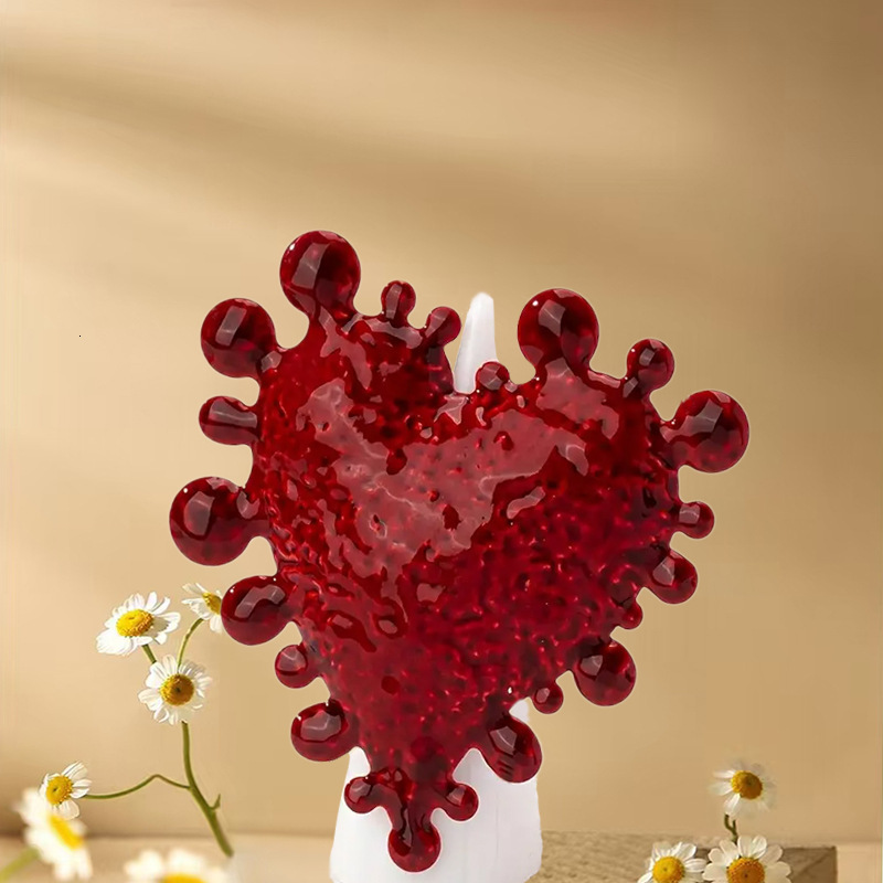 Niche Design Red Heart Earrings Ring Bracelet Light Exquisite Jewelry Set