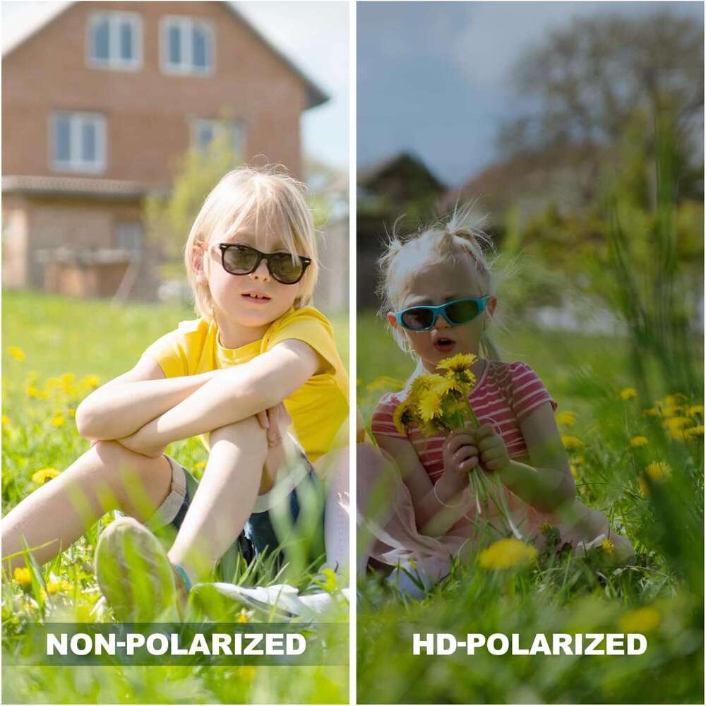 Kids Sports 3 Polarized Sunglasses TPEE Flexible Frame with Adjustable Strap for Boys Girls Age 5-13