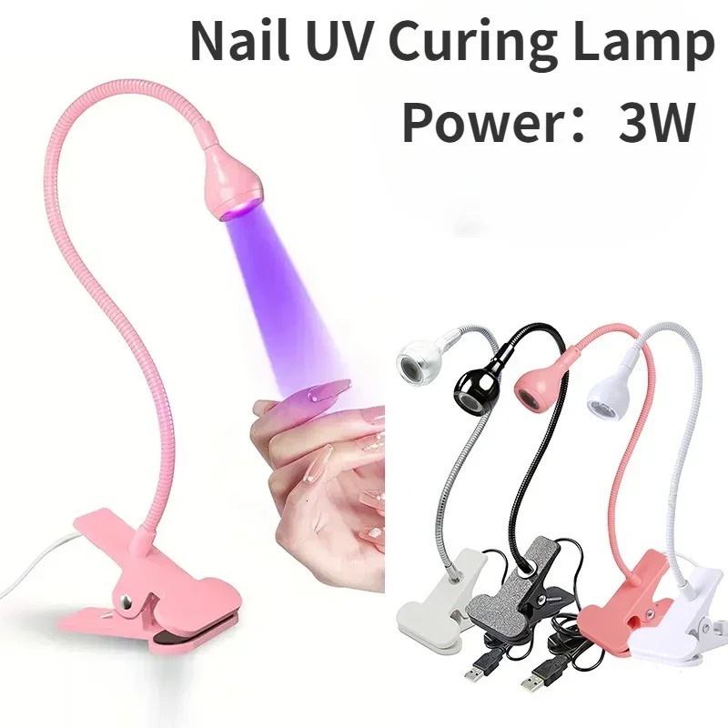 Nail Dryer Light UV Nail lamp 395nm Wavelength Clip-on Desk Mini USB For Gel Nails ongle Manicure Salon Tools 250627