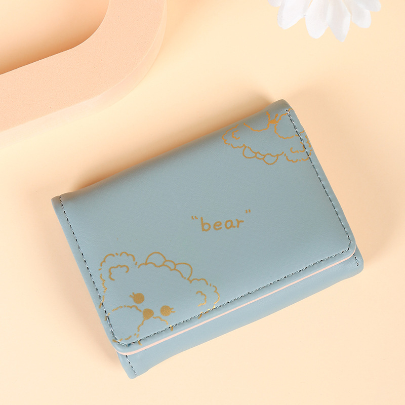 Free Shipping Designer Bagwallet For Women Niche Style Unique Design High-end Feel Cute Cartoon Small Coin Purse Student Short Foldable Leather Wallet