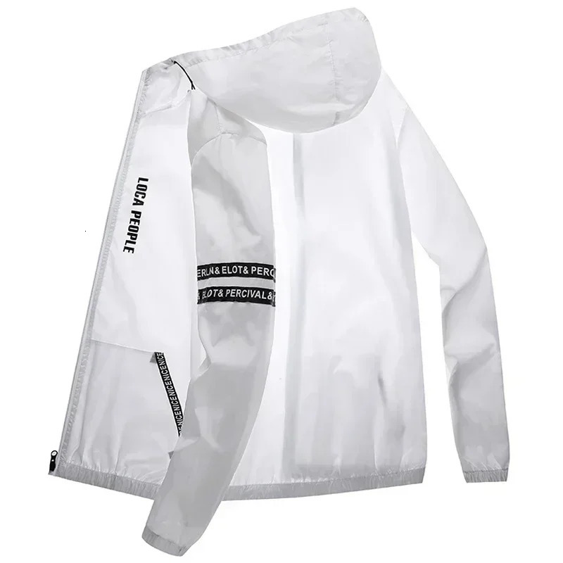 Summer Sun Protection Clothing Mens Casual Waterproof Quick-drying Bicycle Hooded Jacket Plus Size Hiking Thin Skin windbreaker 250704