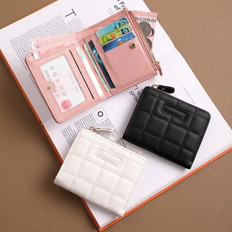 Free Shipping Designer Bag Korean Style High-end Women's Mini Wallet PU Zipper Cute Coin Purse Multi-compartment Card Holder Compact Portable