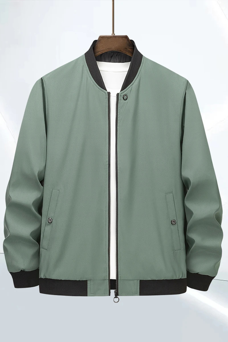 Mens Baseball Jacket Male Stand Collar Solid Color Spring Autumn Jackets Formal Coats Men Classic Windbreaker Clothing 250704