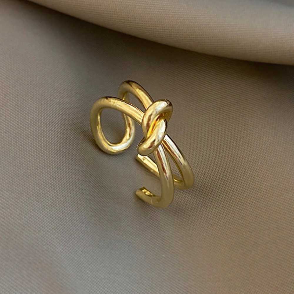 Creative Korean Girls Cool Women Trendy Finger Ring Party Accessories Knot Adjustable Open Ring Y250704