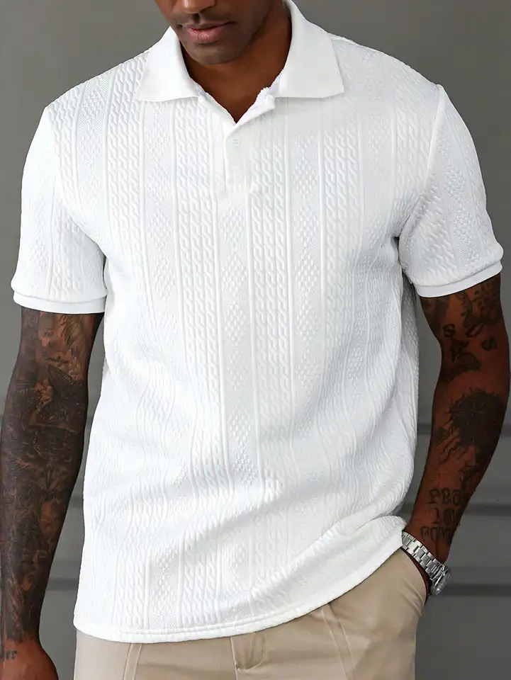 Mens Summer Casual Fashion Polo Shirt is Versatile and Suitable for Any Occasion with Lightweight and Breathable Fabric 250704