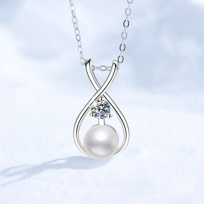 S925 Pure S925ier Natural FreS925hwater Pearl Pendant MoiS925S925anite Necklace PrinceS925S925 Diana S925tyle cfb