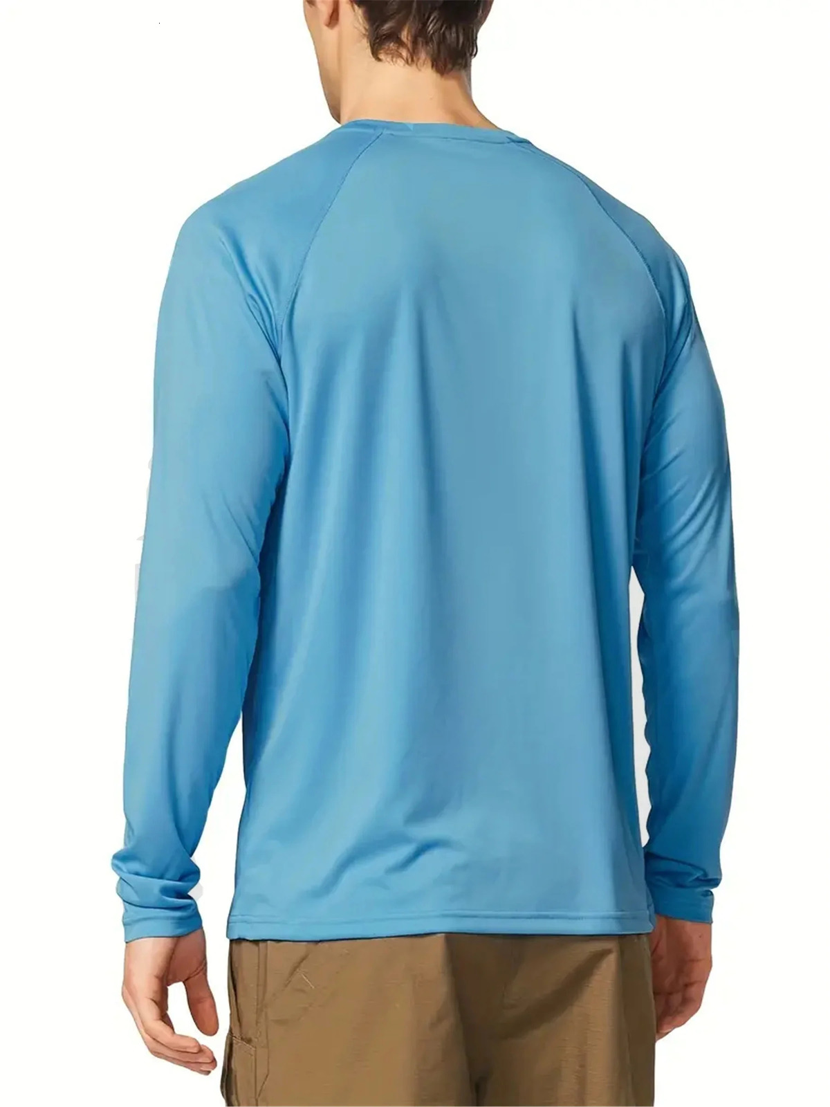 Plus Size Mens Solid T-shirt Fashion Casual Long Sleeve Tees UV Sun Protection Tops For Outdoorworkout Mens Clothing 250704