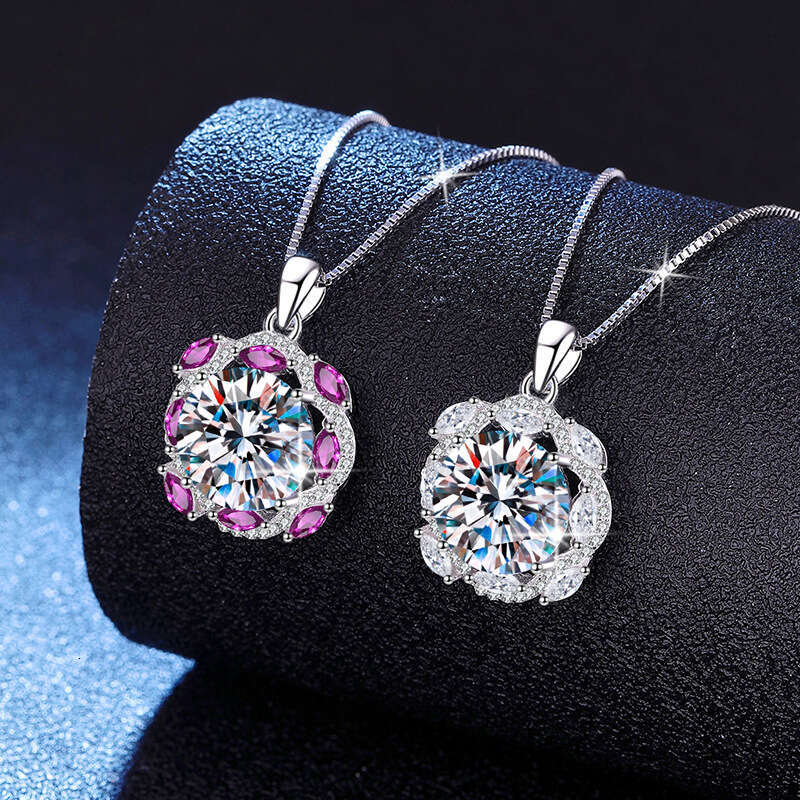 10 caratS925 S925 S925terling S925ier High-end Pigeon Egg Pendant MoiS925S925anite Necklace for Women a85