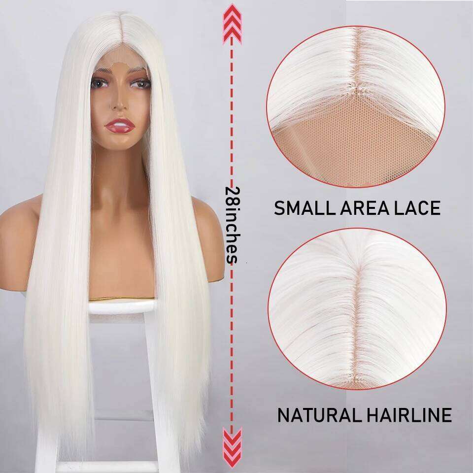 I's a wig Long Straight White Cosplay Synthetic Wigs Women 60 613 Blonde Grey Pink Black Color for Daily Party Lolita