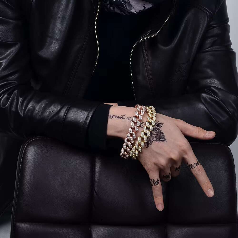 Hiphop Custom Jewelry VVS Moissanite 30Mm Gold Plated 925 Sterling Silver Cuban Chain Link Bracelet for Men