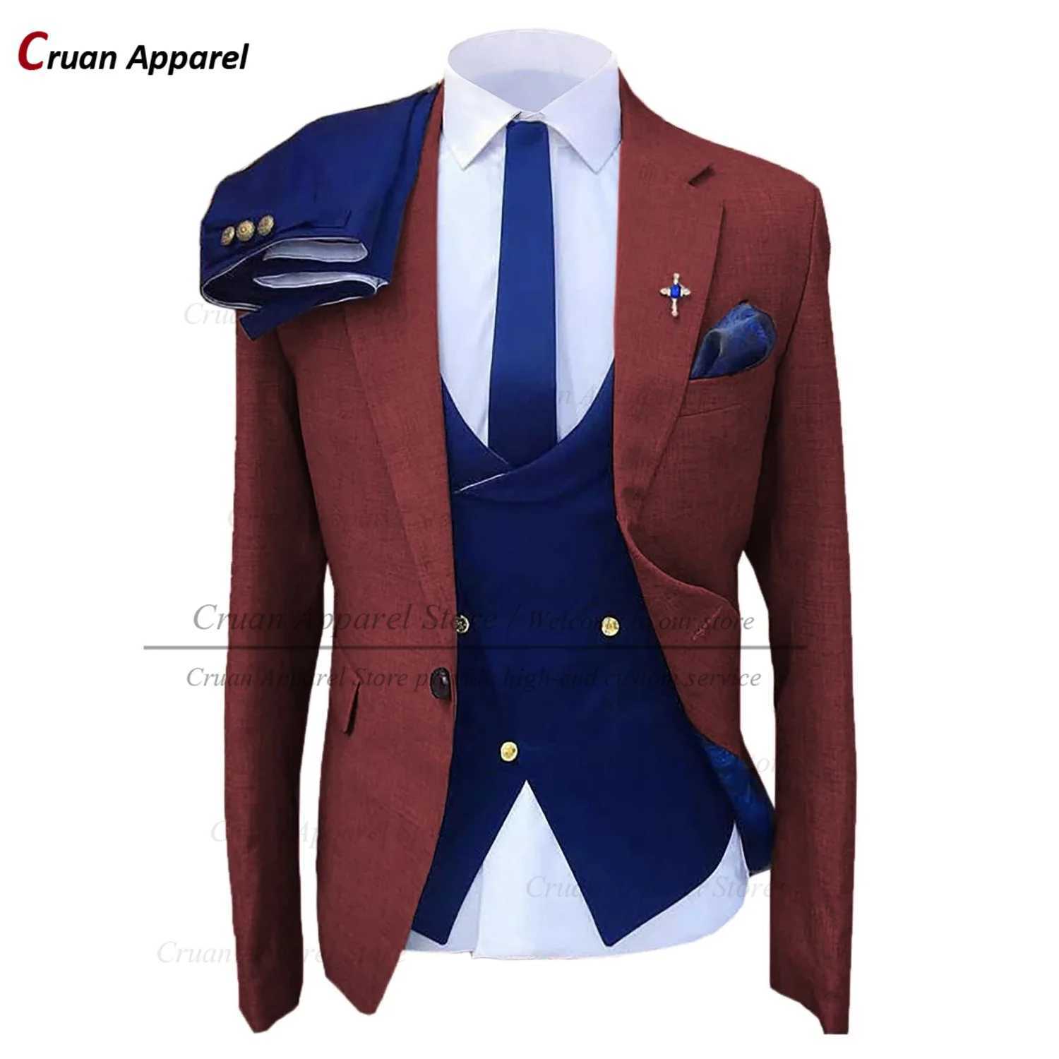 Formal Blazer Double Breasted Vest Pants 3 Pieces Tailored Business Gray Suits Men Slim Fit Prom Party Wedding Groom Suit Tuxedo X250704