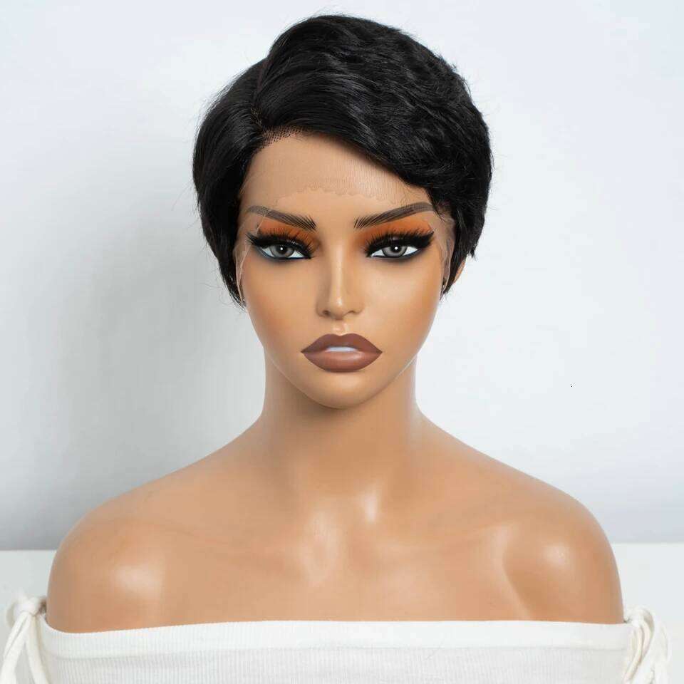 Lekker Short Pixie Cut 13X1 Part Lace Front 100% Human For Women Ready to Wear Brazilian Remy Hair Colored Straight Wig