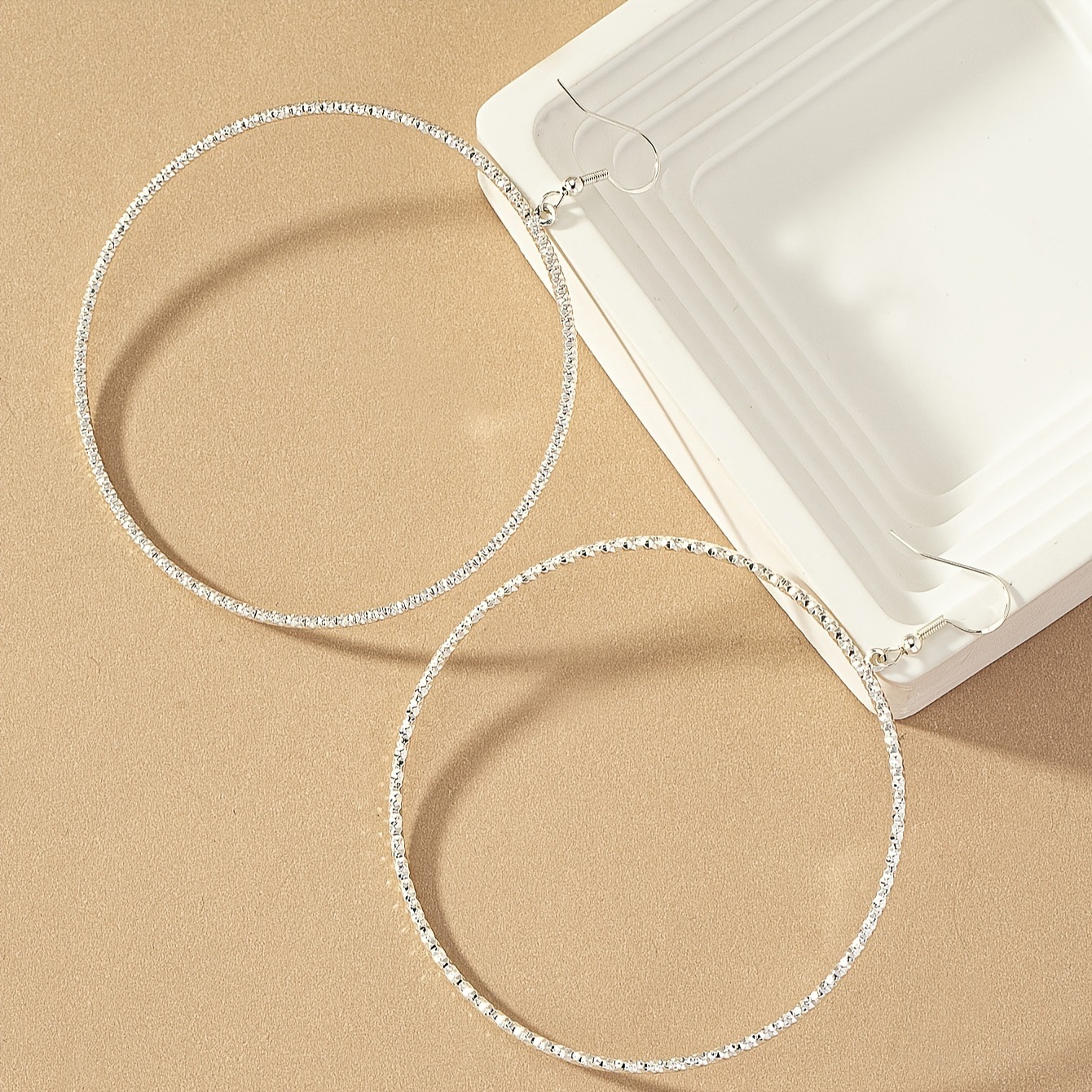 A Pair Of Personality Exaggerated Simple Fashion Trendy Pattern Large HOOP Round Hoop Earrings For Women